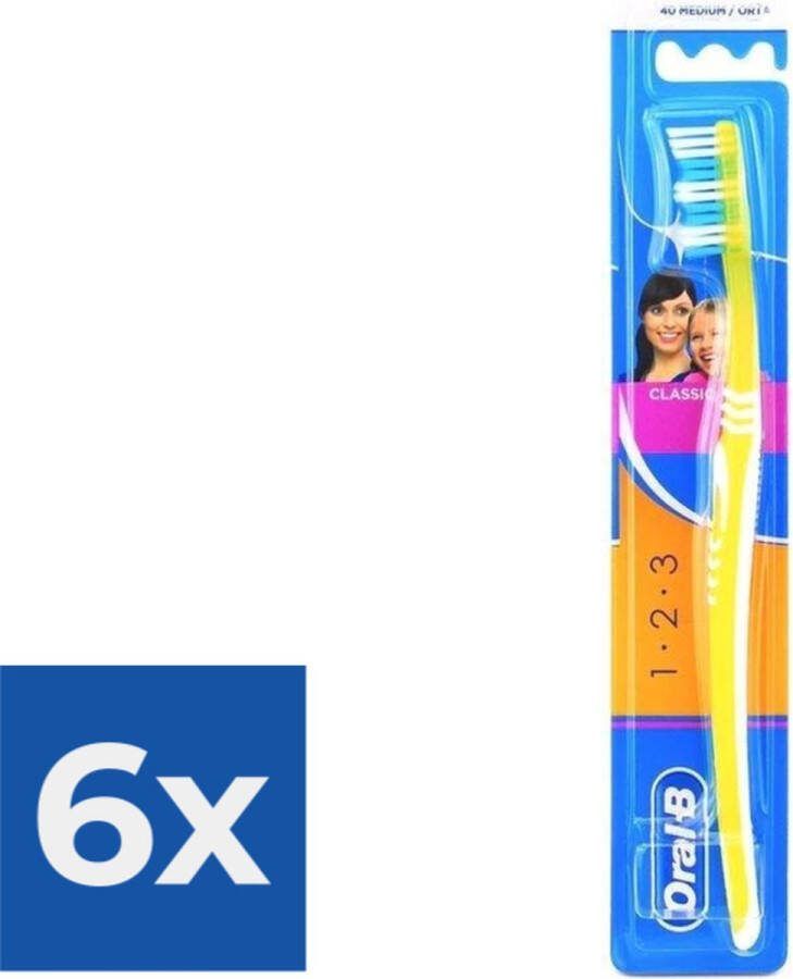 Oral B Oral-B tandenborstel Classic 3-Effect 40 Medium Voordeelverpakking 6 stuks