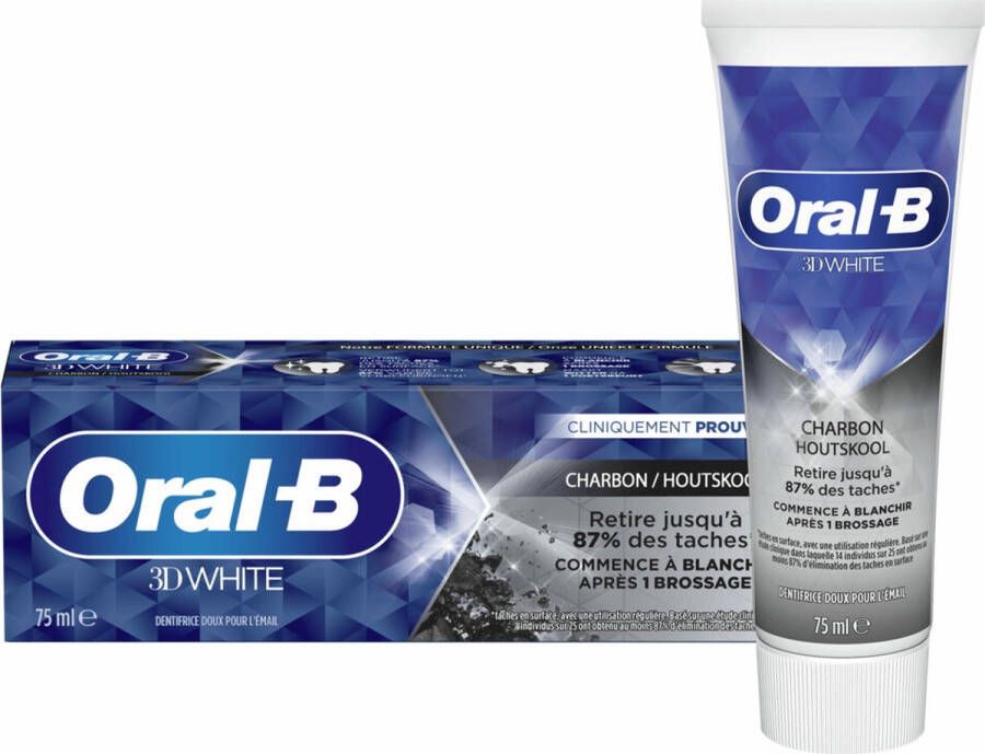 Oral B Oral-B Tandpasta 3D White Houtskool 75 ml