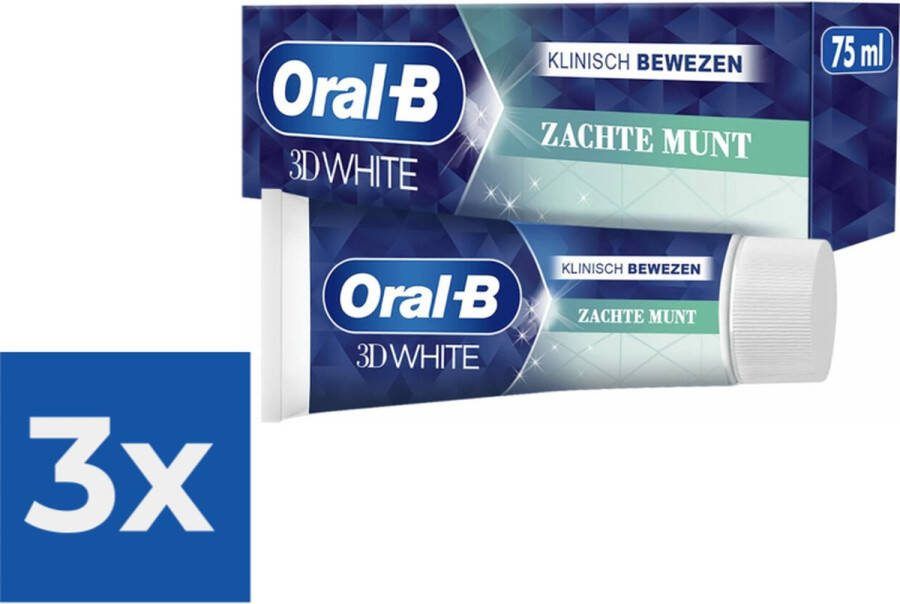 Oral B Oral-B Tandpasta 3D White Soft Mint Voordeelverpakking 3 x 75 ml