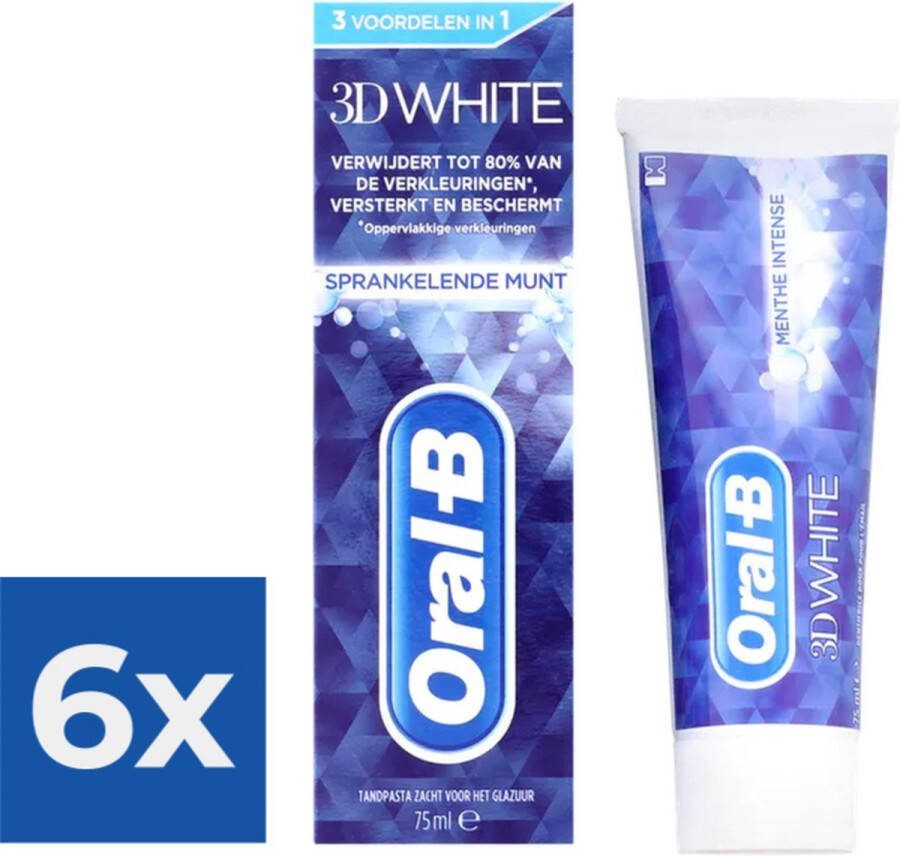 Oral B Oral-B Tandpasta 3D White Sparkling Mint Voordeelverpakking 6 x 75 ml