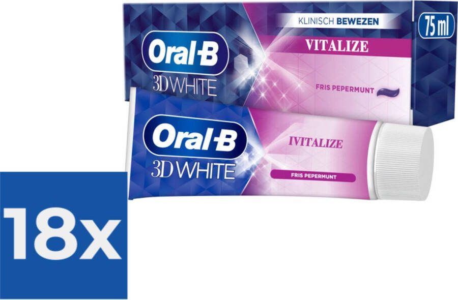 Oral B Oral-B Tandpasta 3D White Vitalize 75 ml Voordeelverpakking 18 stuks