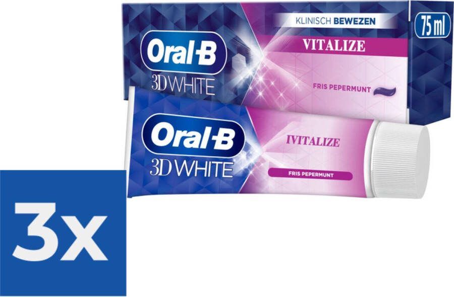 Oral B Oral-B Tandpasta 3D White Vitalize 75 ml Voordeelverpakking 3 stuks