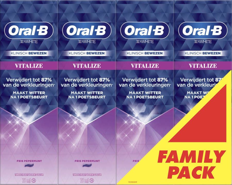 Oral B Oral-B Tandpasta 3D White Vitalizing Fresh 4 x 75 ml