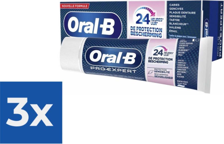 Oral B Oral-B Tandpasta Pro-Expert Bescherming Gevoelige Tanden 75 ml Voordeelverpakking 3 stuks