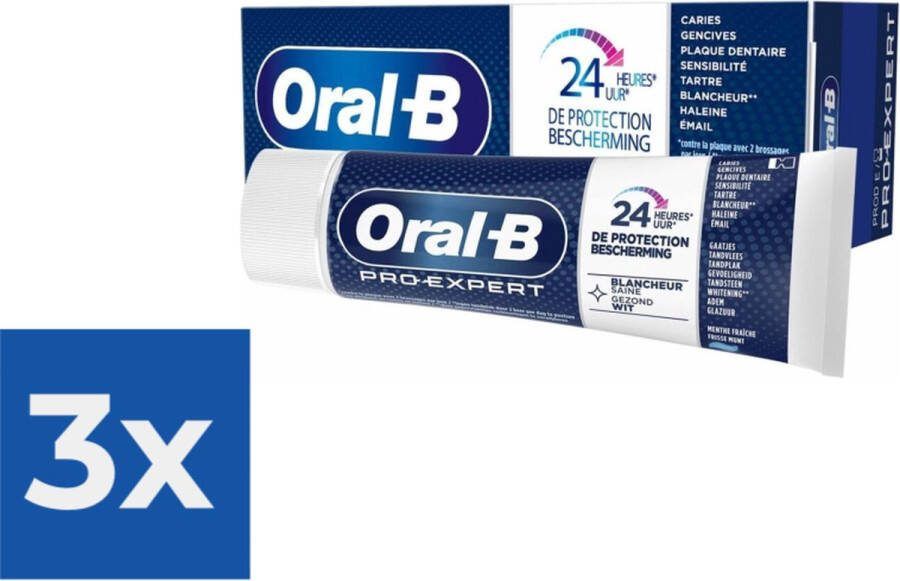 Oral B Oral-B Tandpasta Pro-Expert Gezond Wit Voordeelverpakking 3 x 75 ml