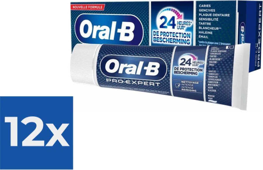 Oral B Oral-B Tandpasta Pro-Expert Intense Reiniging 75 ml Voordeelverpakking 12 stuks