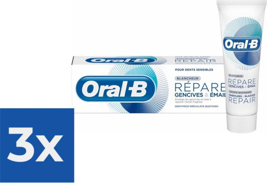 Oral B Oral-B Tandpasta Pro Repair Tandvlees & Glazuur 75ml Voordeelverpakking 3 stuks
