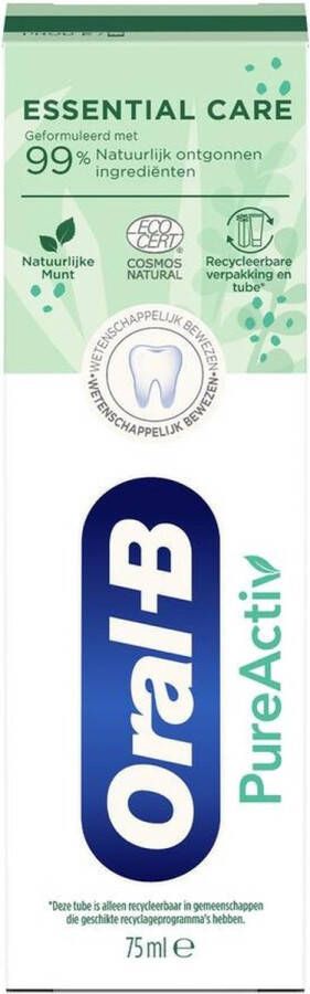 Oral B Oral-b Tandpasta Pureactiv 0% Essential 75ml