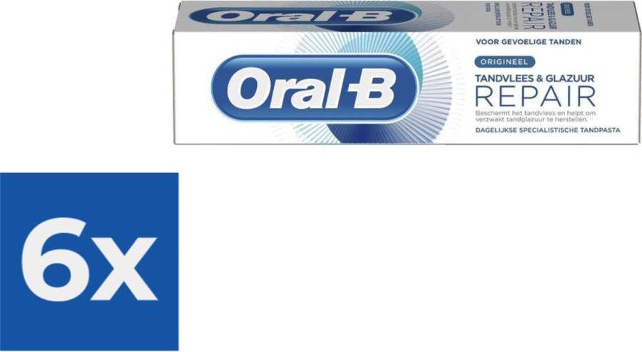 Oral B Oral-B Tandpasta Tandvlees & Glazuur Repair 75ml Voordeelverpakking 6 stuks