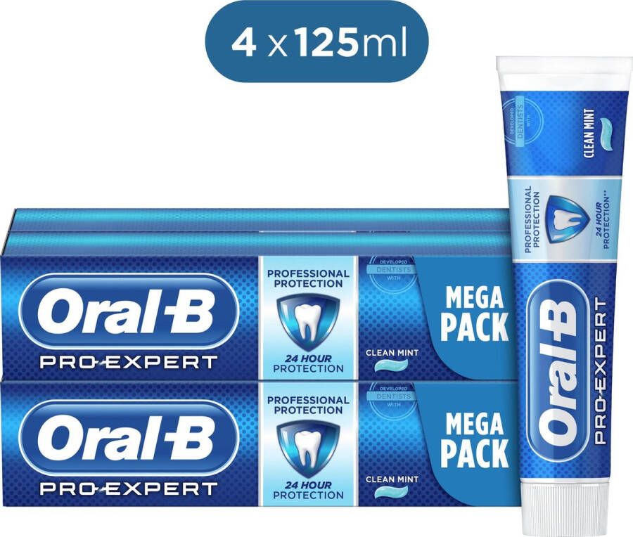 Oral B Oral-B Tandpasta Voordeelverpakking Pro-Expert Professionele Bescherming 4 x 125 ml In Gerecycleerd Karton