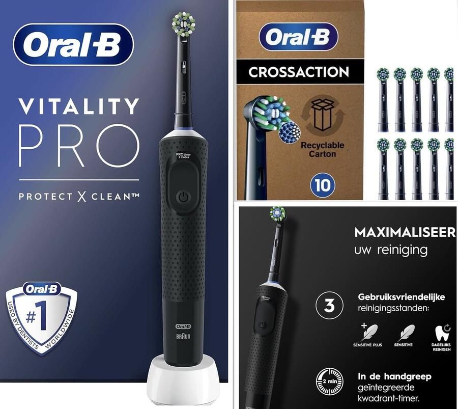 Oral B Vanavondinhuis pro tandenborstel inclusief 11 opzetborstels startset
