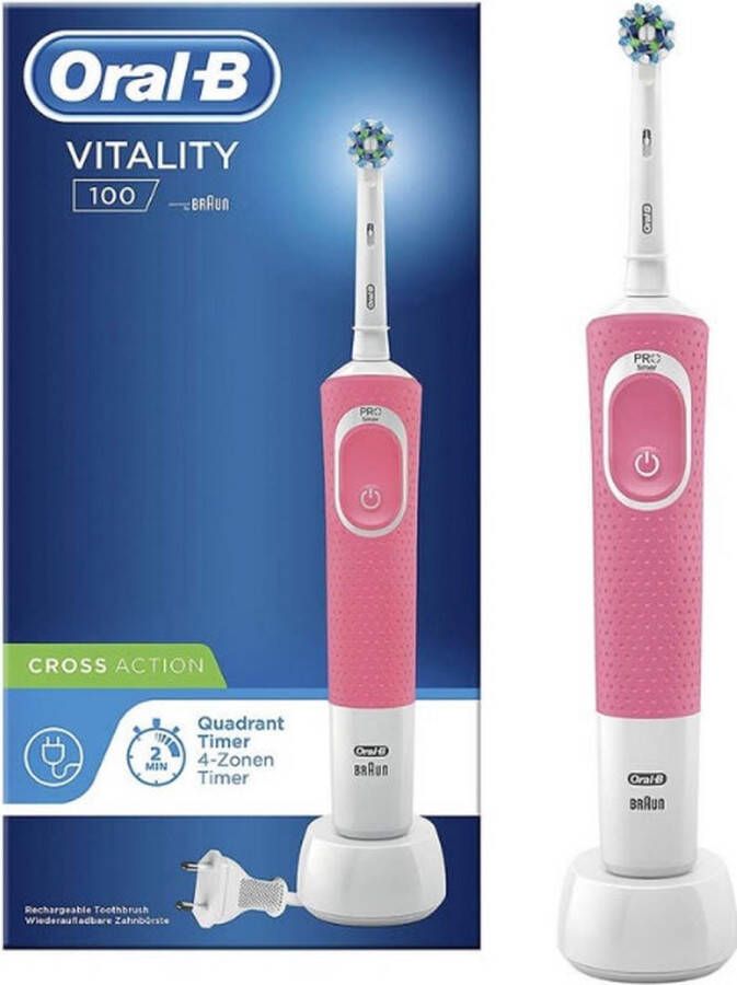 Oral B Oral-B Vitality 100 Roze CrossAction Elektrische Tandenborstel Powered By Braun