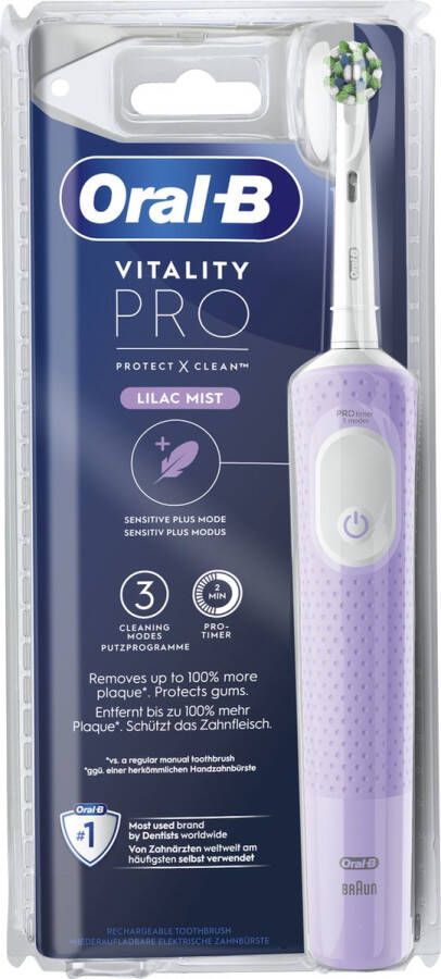 Oral B Oral-B Vitality Pro Paars Elektrische Tandenborstel Ontworpen door Braun