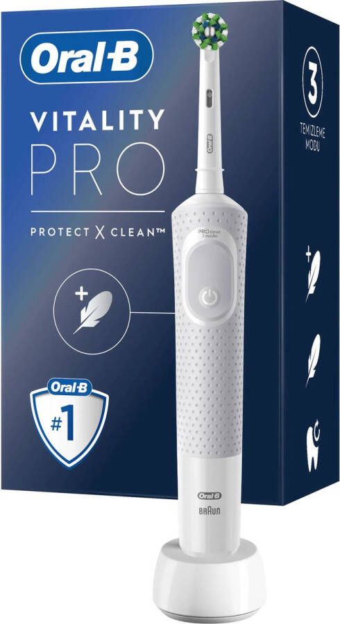 Oral B Oral-B Vitality Pro Volwassene Roterende-oscillerende tandenborstel Grijs Wit