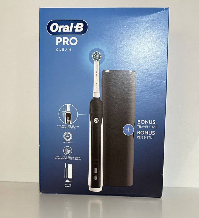 Oral b pro clean Black Edition Elektrische Zahnbürste + Reise Etui Neu & OVP