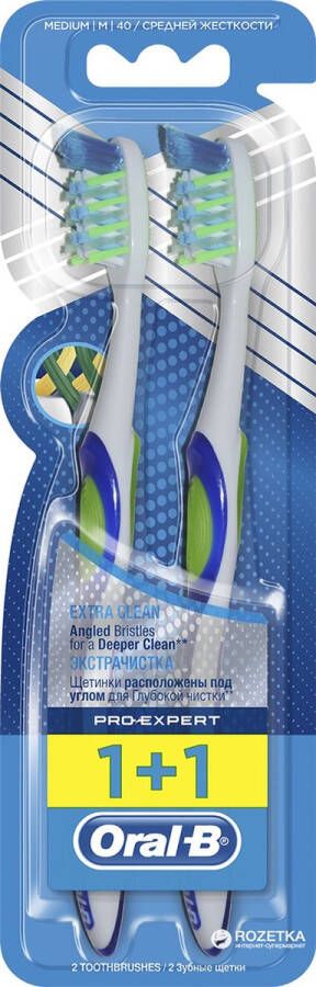 Oral B Pro Expert Extra Clean 40 Medium 1+1 Tandenborstel DUO PACK