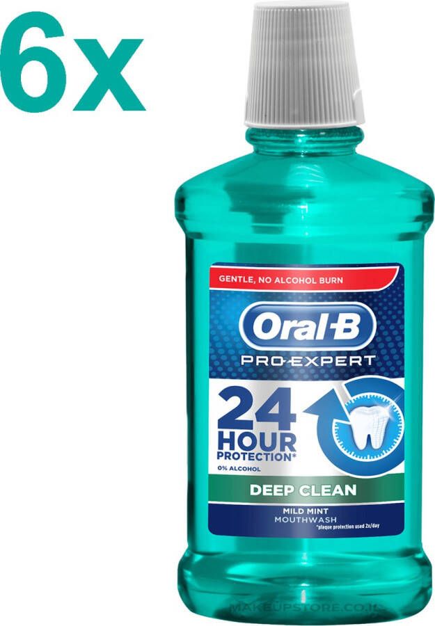 Oral B Pro-Expert Mild Mint Deep Clean Mondwater 6x 500ml