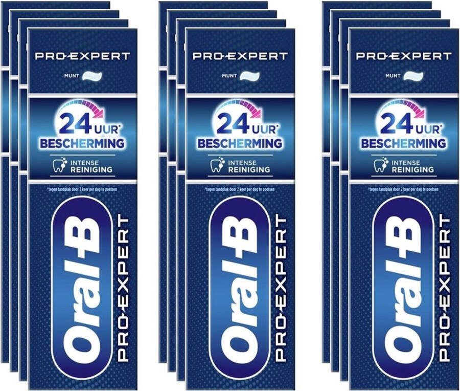 Oral B Tandpasta Pro Expert Intense Reiniging Voordeelverpakking 12 x 75 ml