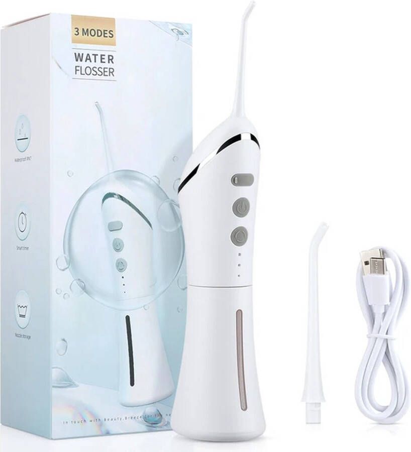 ORAL IRRIGATOR RIY-check Waterflosser Draadloze waterpik + 4x Mondstukken Monddouche + 3 Standen