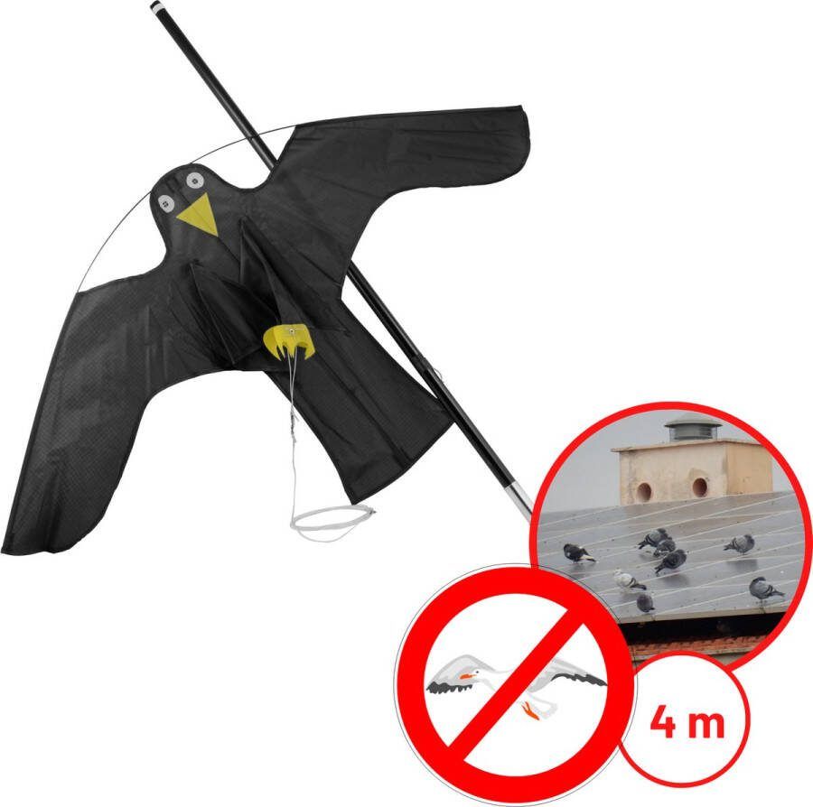 Orange85 Vogelverschrikker Vogelverjager Duivenverjager Kraai vlieger 4 meter Kite Hawk
