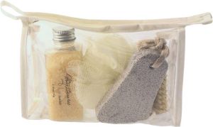 Orange85 Wellness Set Beige Klein Puimsteen Spons Borstel Badzout Pakket Beauty