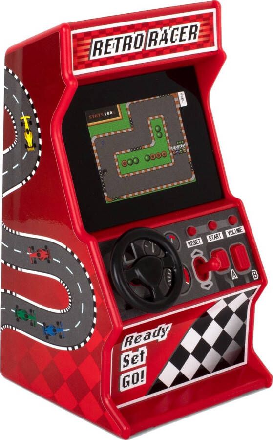 SupertargetShop ORB retro-racemachine 8-bit arcade 30 spellen rood zwart
