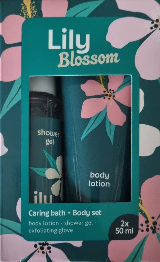 Orchard Lily Blossom Geschenkset 3-delig Body Lotion Douchegel + Scrubhandschoen Kerst Verjaardag