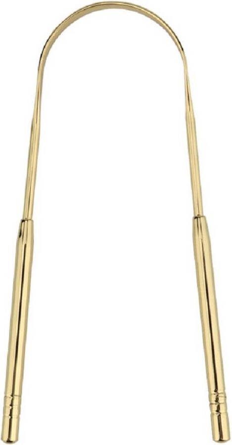 OrganiBrush 100% RVS Tongschraper Tongreiniger Antibacterieel Goud 1 Stuk