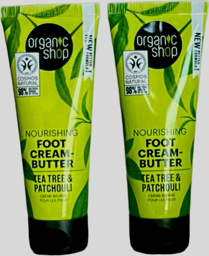 Organic 2 stuks Verzorgende voetcrème met Tea tree en Patchouli 75ml