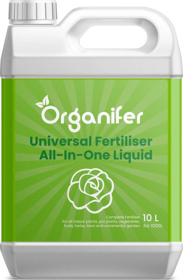 Organifer Plantenvoeding All-In-One (10L voor 1000L) Plantenvoeding Kamerplanten Plantenvoeding Vloeibaar Meststof Planten Voeding Voor Kamerplanten Balkonplanten Potplanten Buitenplanten en Moestuin