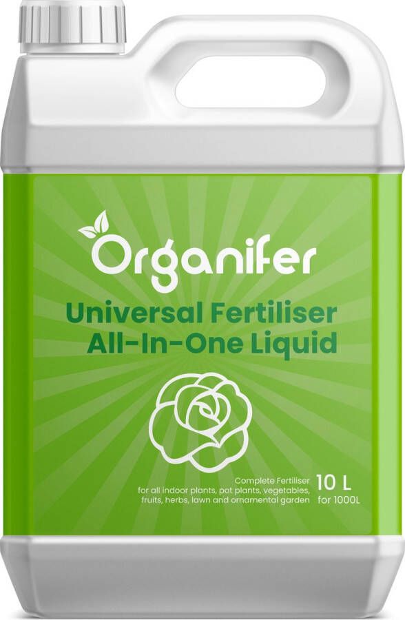 Organifer Plantenvoeding All-In-One – Vloeibaar (10 l – voor 1000 l) Voor Kamerplanten en Potplanten maar ook in Moestuin en Siertuin