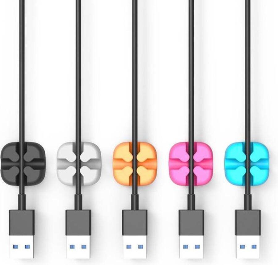 ORICO 5 kabelclips voor 5 kabels tot 5mm dik kleuren