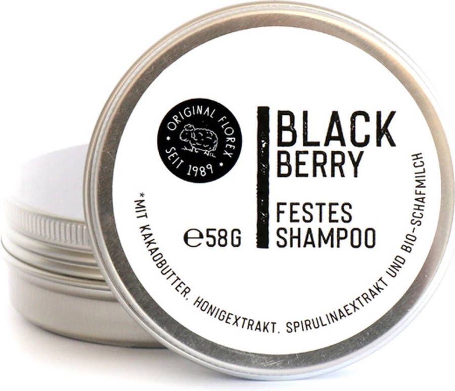 Original Florex Shampoo Bar Black Edition with tin 58g Blackberry natural ingredients Solid Shampoo