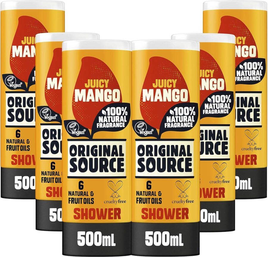 Original Source Juicy Mango 6 pack Multipack Douchegel No. 1 Vegan Shower Gel in Engeland