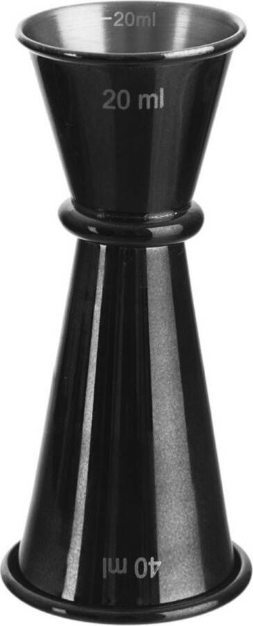 Orion Barmaatje Edelstaal Dubbelzijdige BLACK 20 40 ml Maatbeker Jigger voor Cocktails Drankmaatje