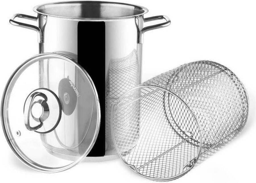Orion group Asperge- en Pastapan Edelstaal met Zeef en Deksel ANETT 16 cm 4 2 l Pasta Pan Pastakoker Aspergepan