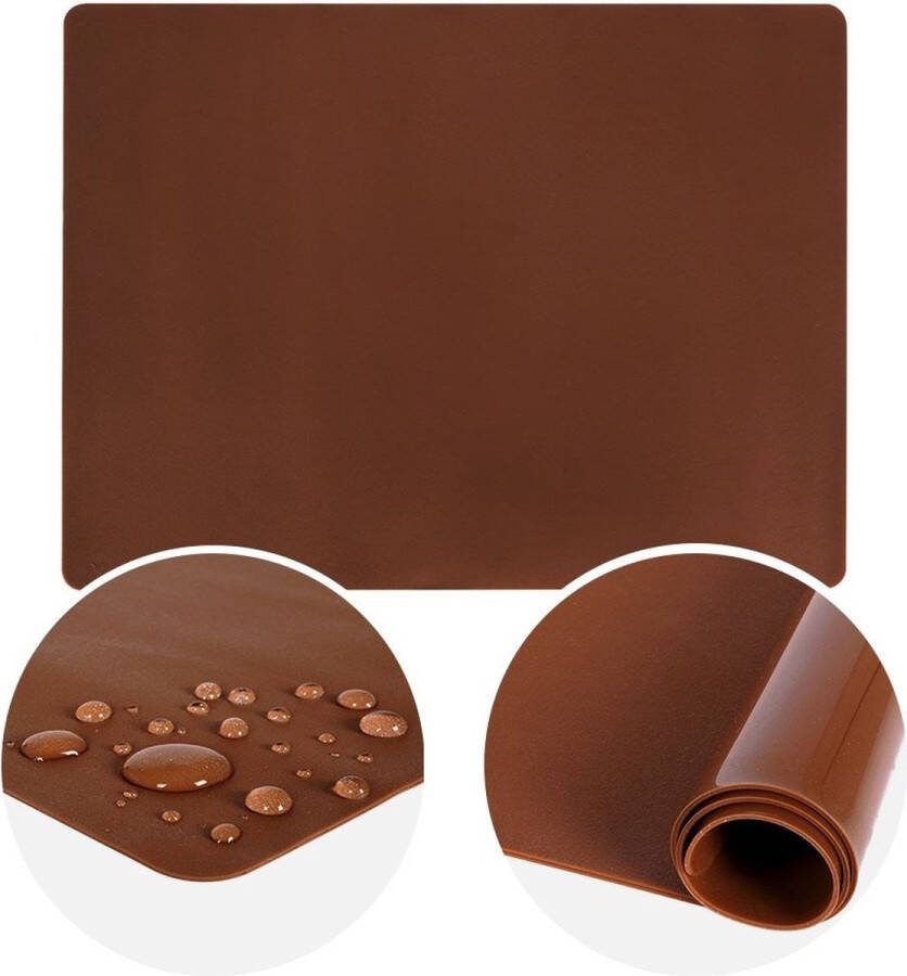 Orion group Deegmat Silicone Bruin SILLINIE 40x30 cm Bakmat Ovenmat Koken Bakken Bakplaat