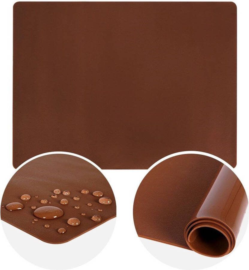 Orion group Deegmat Silicone Bruin SILLINIE 50x40 cm Bakmat Ovenmat Koken Bakken Bakplaat