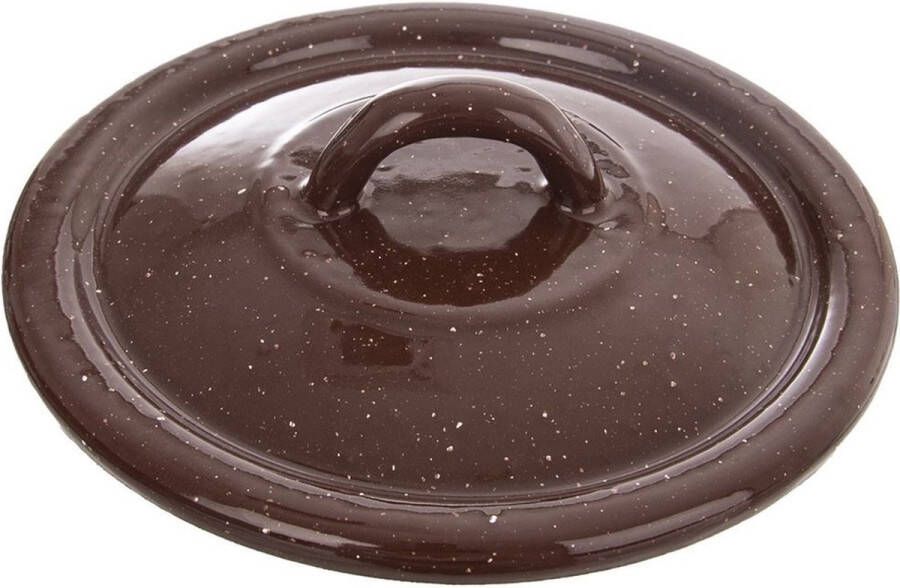 Orion group Deksel Geëmailleerd Bruin BROWN 14 cm Pannendeksel Pandeksel Potdeksel