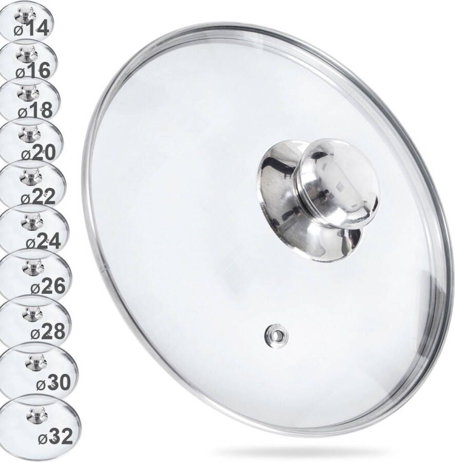 Orion group Deksel Glas 24 cm Pannendeksel Pandeksel Potdeksel