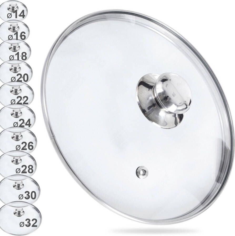 Orion group Deksel Glas 28 cm Pannendeksel Pandeksel Potdeksel