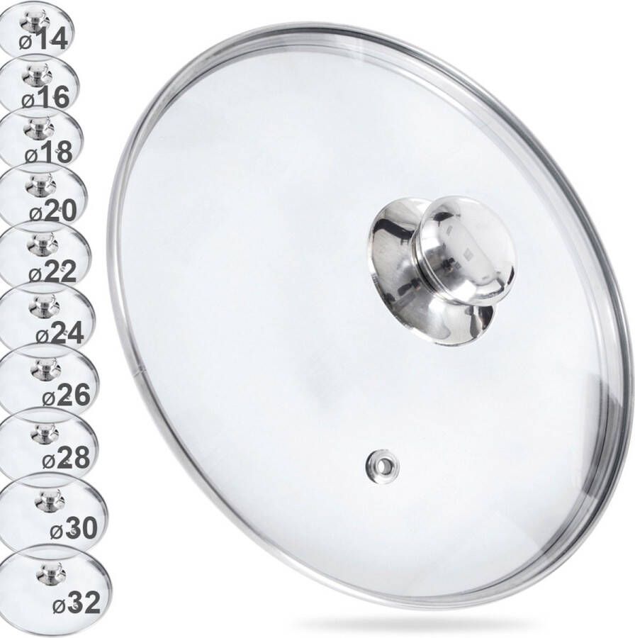 Orion group Deksel Glas 30 cm Pannendeksel Pandeksel Potdeksel