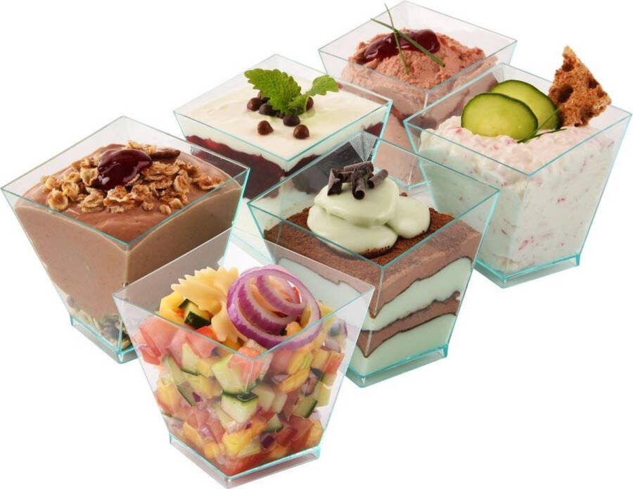 Orion group Dessertbekers 120 ml 6 stuks Schaaltjes Dessertkopjes Dessertkommen Ijsbeker Ijscoupe Bekers voor Dessert Ijs Hapjes Tapas
