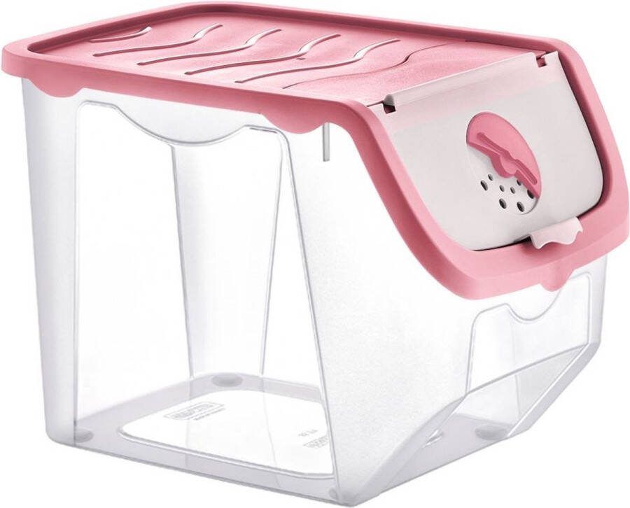 Orion group Doos voor Groenten en Fruit met Deksel Roze 12 l Aardappelbak Aardappelpot Bewaardoos Container Koelkast Organizer Opbergbox Fruitkist