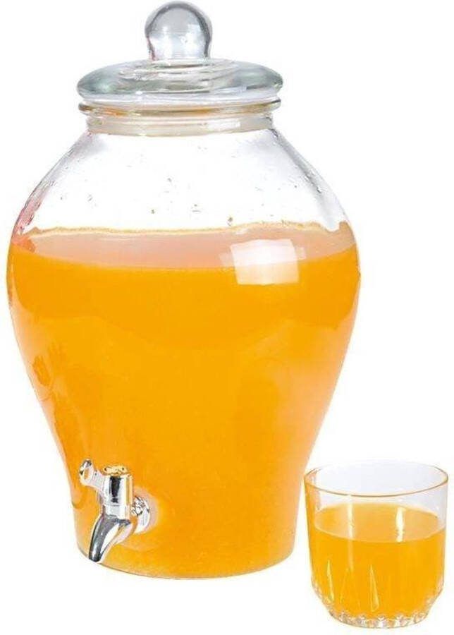 Orion group Drankdispenser met Kraan Glas 6 5 l Kraantje Limonadetap Drank Dispenser Limonadedispenser Kan Karaffe