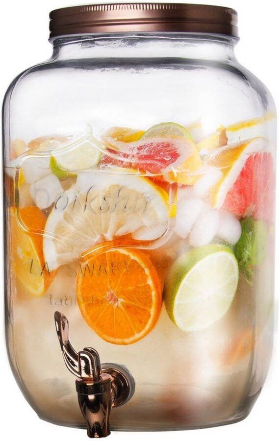 Orion group Drankdispenser met Kraan Glas 8 l Kraantje Limonadetap Drank Dispenser Limonadedispenser Kan Karaffe