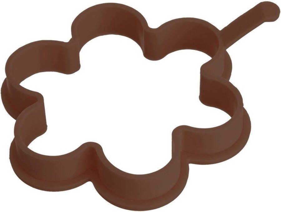 Orion group Ei Ring Silicone Bloem Bruin SILLINIE 12 cm Kookring Eierring Eivorm Rond Pancake Omelette