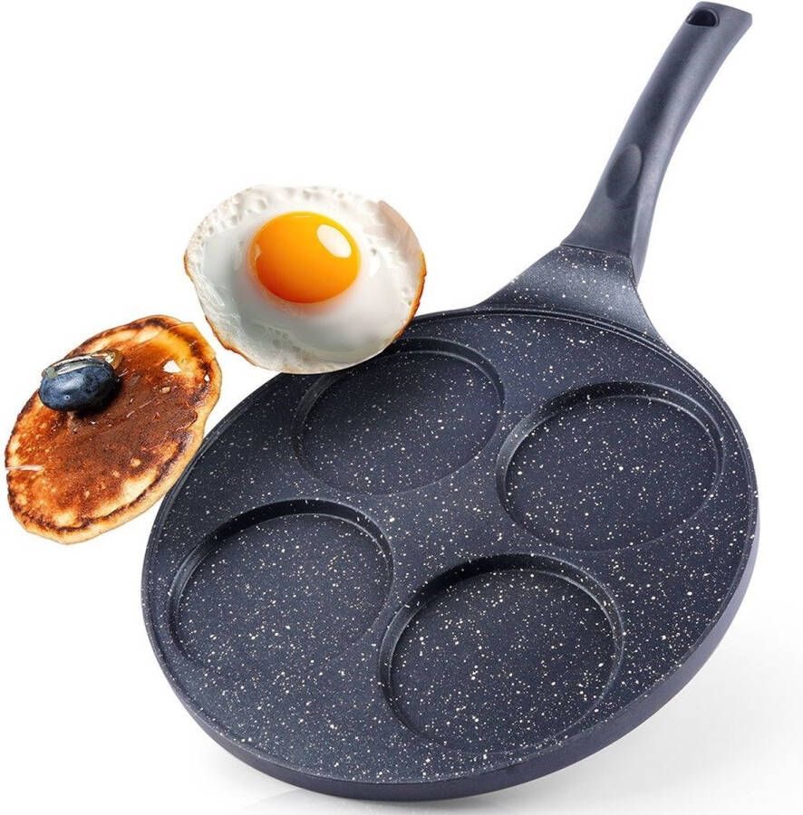 Orion group Eierpan met anti-aanbaklaag Graniet 4 Gaten GRANDE 27 cm Omeletpan Egg Koekenpan Pannenkoekenpan Pancake Flensjespan
