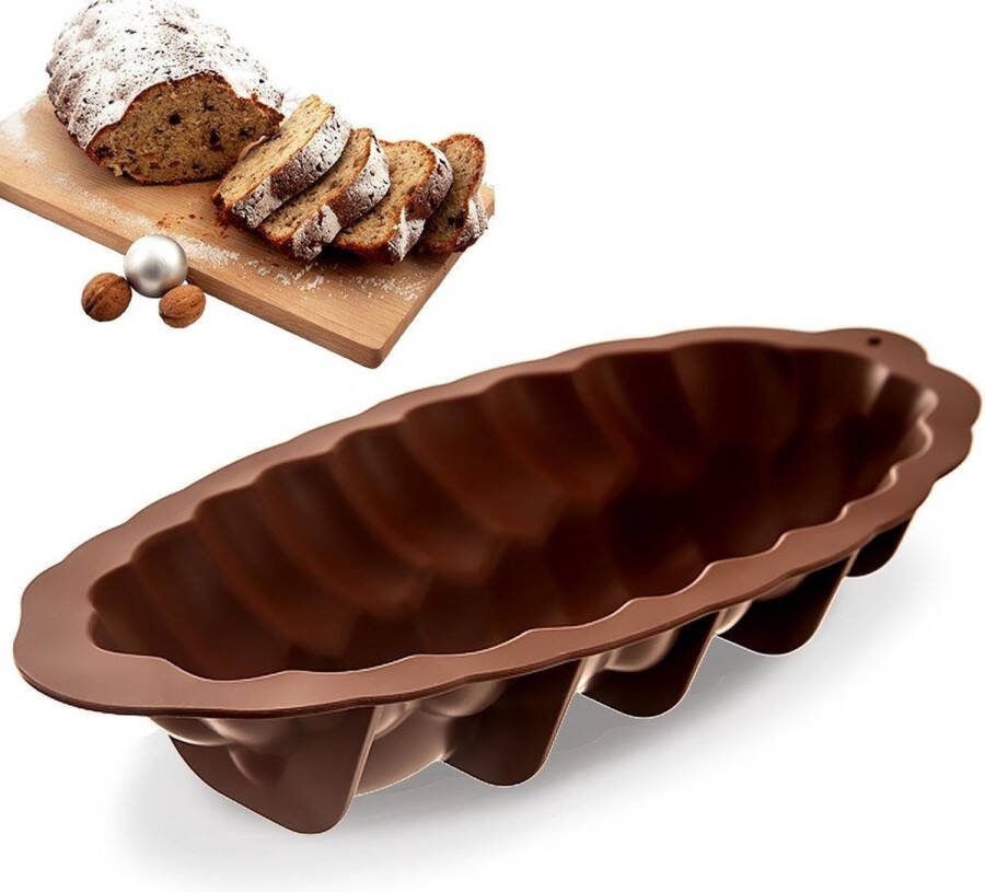 Orion group Gevlochten Broodpan Silicone Bruin SILLINIE 41 cm Broodvorm Patroon Broodbakvorm Bakplaat