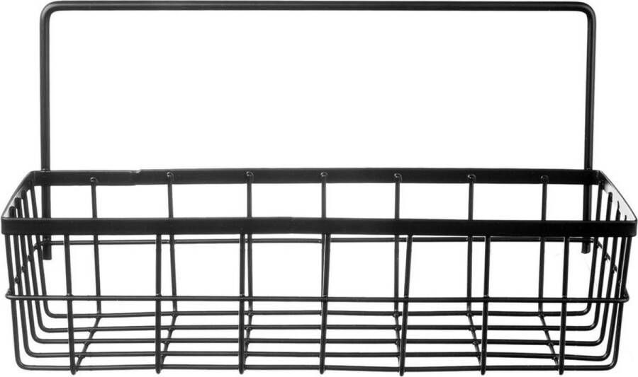 Orion group Keukenplank Opgehangen Aan De Reling Metaal Zwart RADKA 30x10 5x17 cm Plank voor Keuken Keukenkast Keukenrek Kruidenrek Kruidenhouder